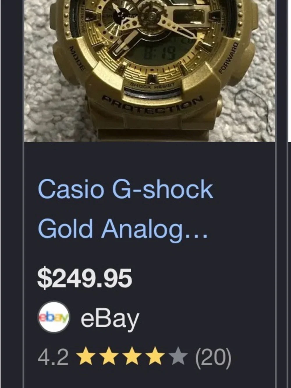 G-Shock Gold and White Analog-Digital Sport Watch